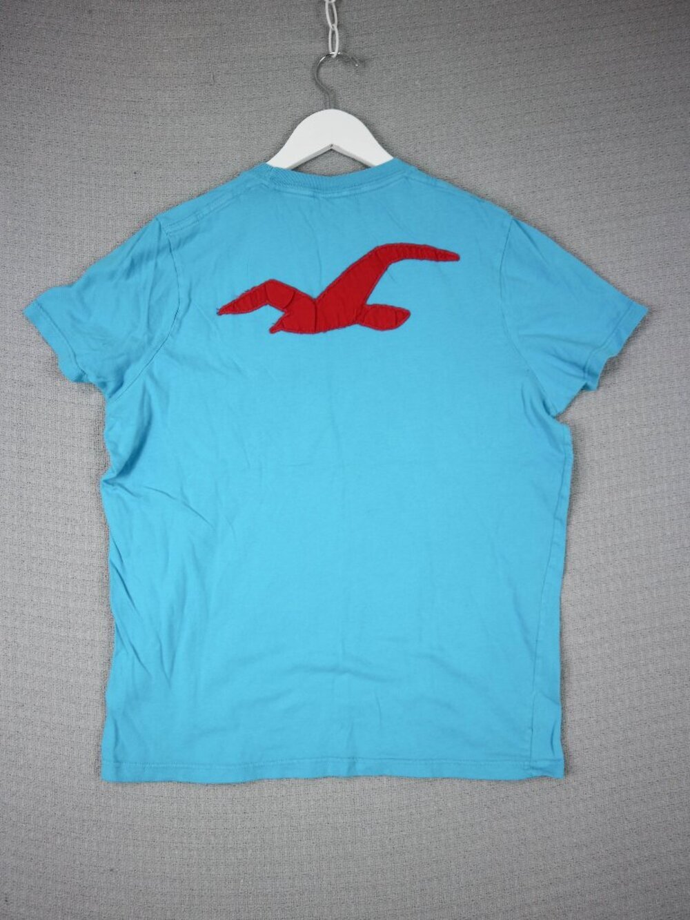 Hollister Men's T-Shirt Teal Crew Neck Short Sleeve Tee Large